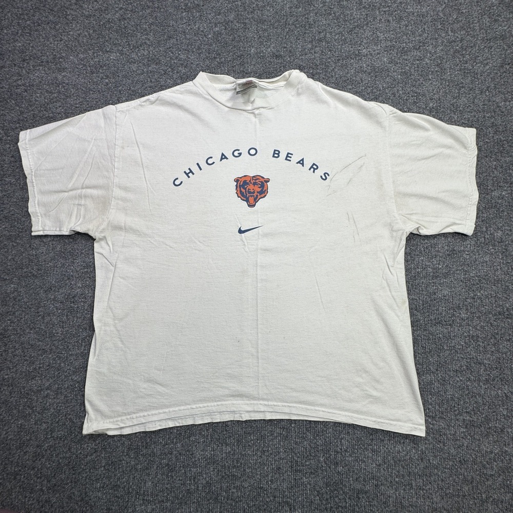Chicago Bears Nike T Shirt Mens XL White Vintage NFL Football Streetwear Retro